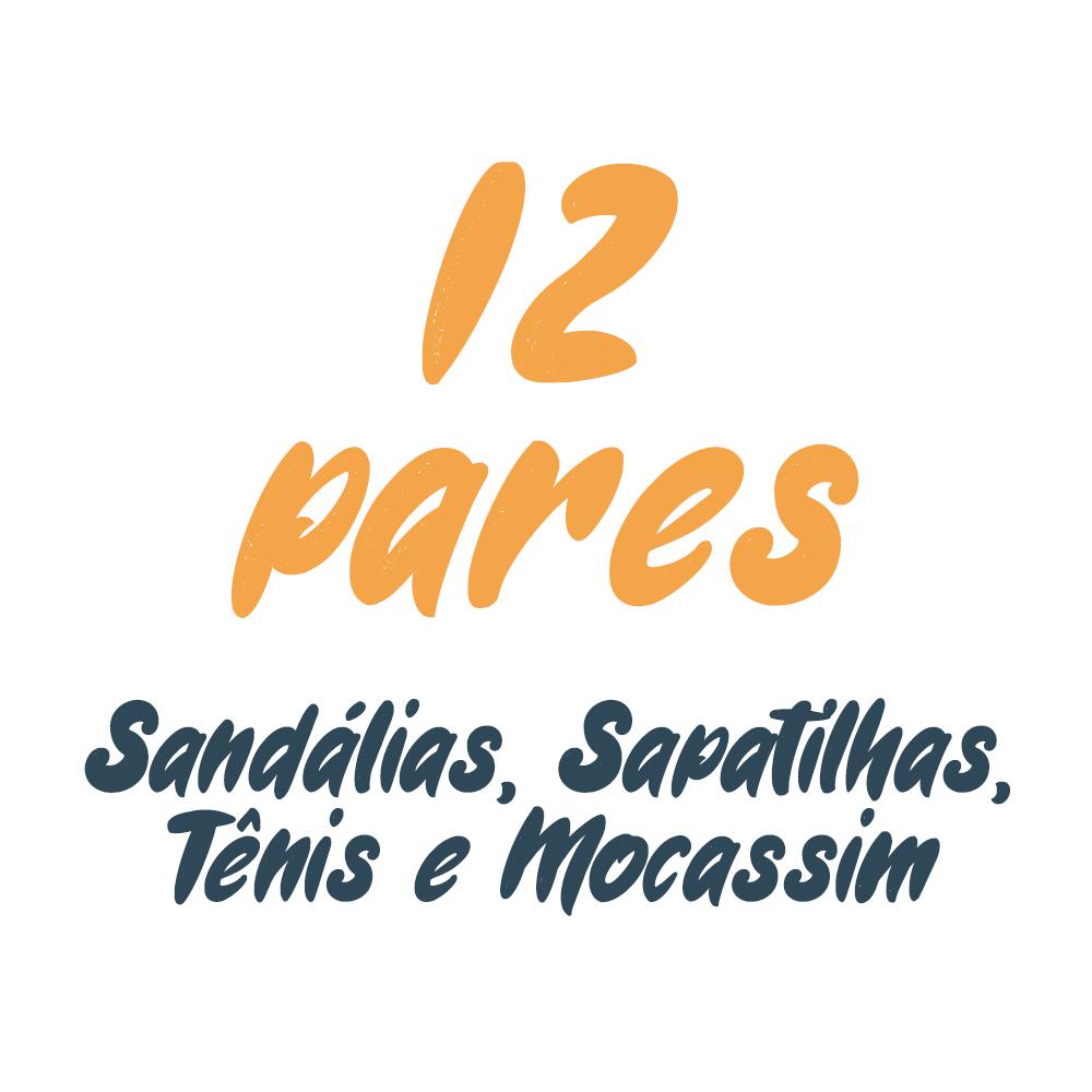 Caixa com 12 pares. Atacado. Você escolhe das categorias Sandálias,  Sapatilhas, Tênis e Mocassim